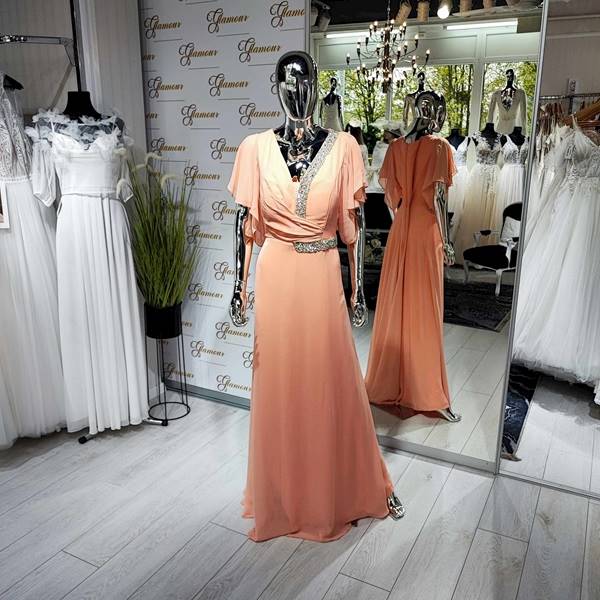 MIRAY  suknia CUPPER Brzoskwinia  Plus Size