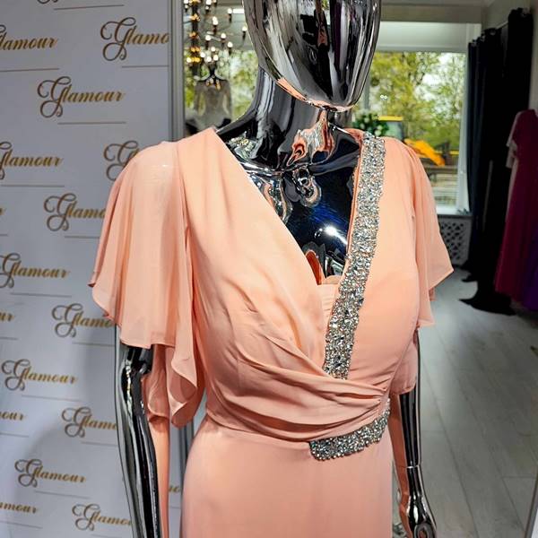 MIRAY  suknia CUPPER Brzoskwinia  Plus Size