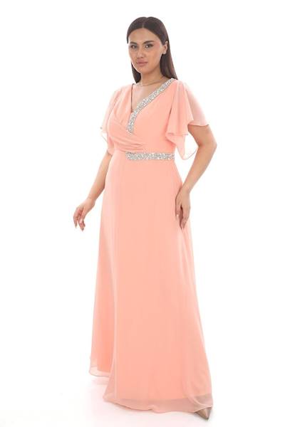 MIRAY  suknia CUPPER Brzoskwinia  Plus Size