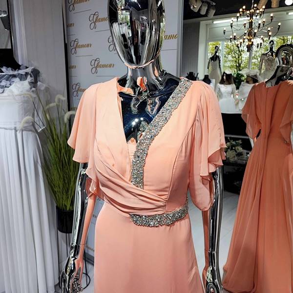 MIRAY  suknia CUPPER Brzoskwinia  Plus Size