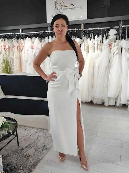 ASSANI sukienka ślubna z kokardą ivory