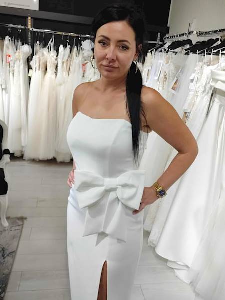 ASSANI sukienka ślubna z kokardą ivory