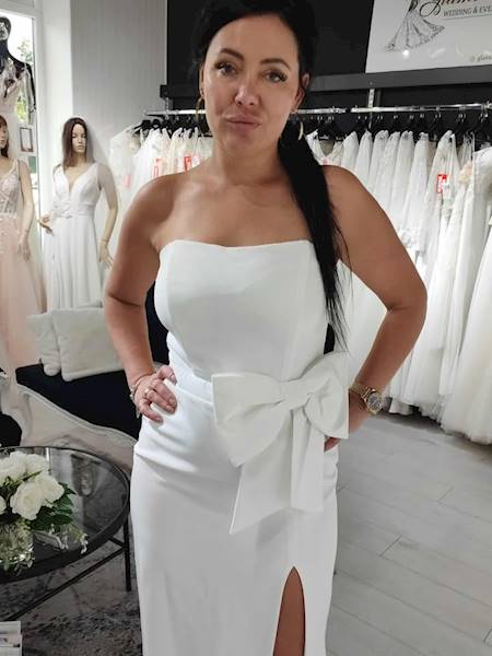 ASSANI sukienka ślubna z kokardą ivory