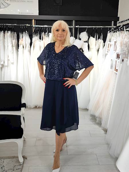 Lotta Sukienka Granatowa Plus size