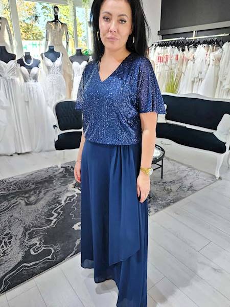 Lotta Sukienka Granatowa Plus size Maxi