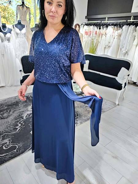 Lotta Sukienka Granatowa Plus size Maxi