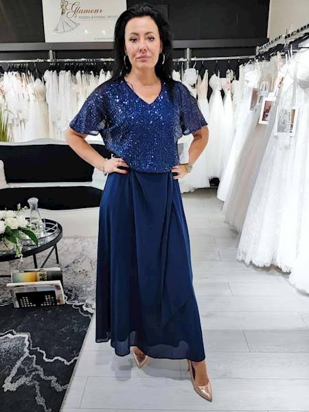 Lotta Sukienka Granatowa Plus size Maxi