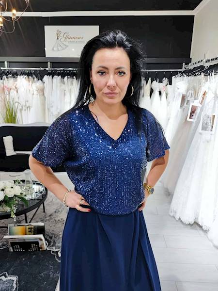 Lotta Sukienka Granatowa Plus size Maxi