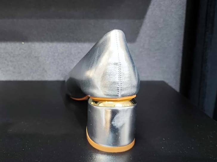 Czółenko damskie srebrne obcas 6cm