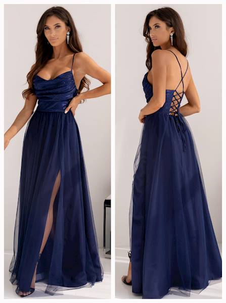 RUBI GRANATOWY sukienka Maxi