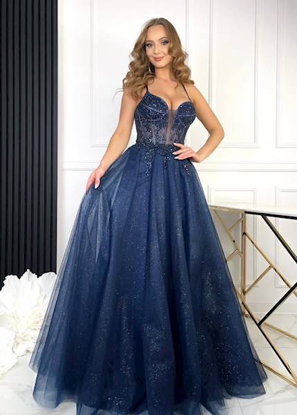 PININA  suknia tiulowa Granat