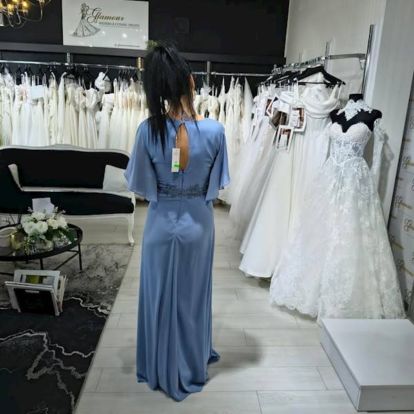 „Blue Harmony” – Jeansowa Suknia Maxi