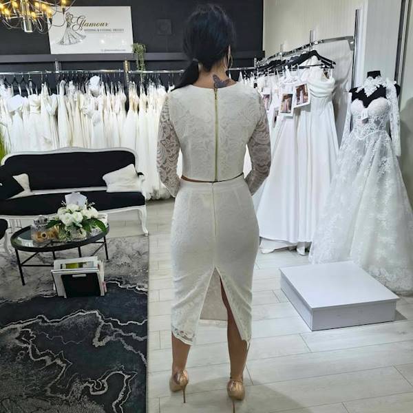 Bianca Midi komplet koronkowy ecru