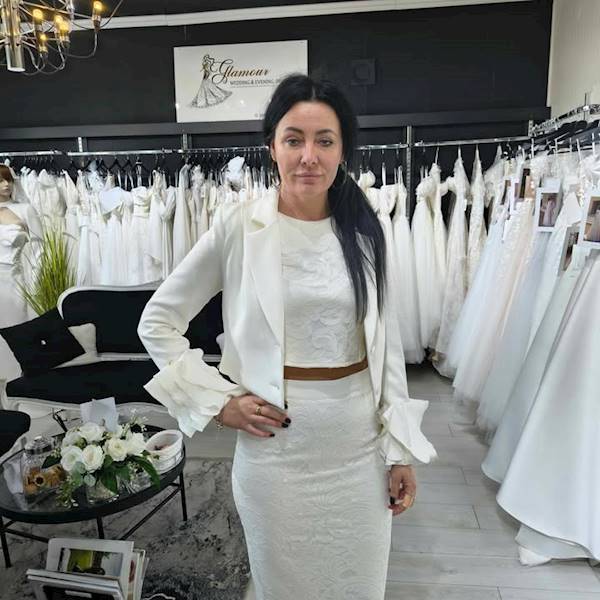 Bianca Midi komplet koronkowy ecru