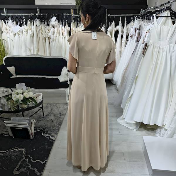 LUNA BEIGE sukienka szyfonowa