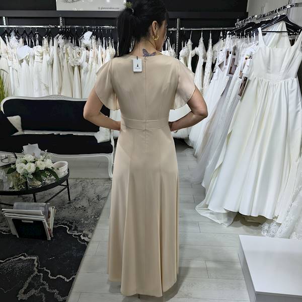 LUNA BEIGE sukienka szyfonowa