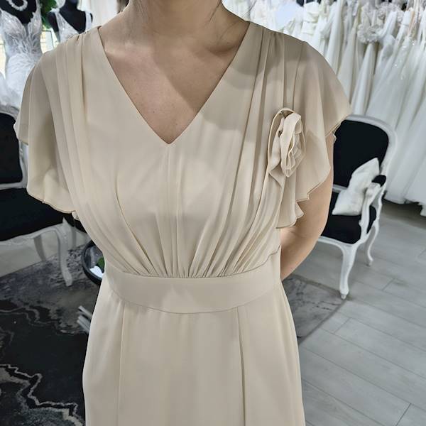 LUNA BEIGE sukienka szyfonowa