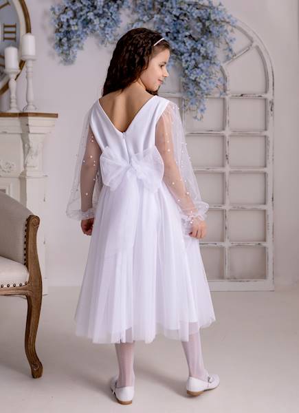 Sukienka komunijna PEREŁKA Biała