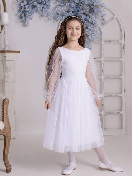Sukienka komunijna PEREŁKA Biała