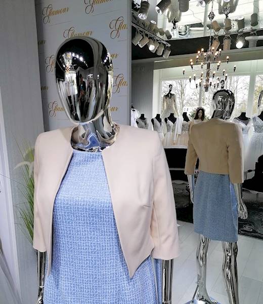 Żakiet taliowany Beż-bolerko