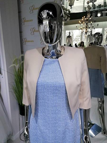 Żakiet taliowany Beż-bolerko