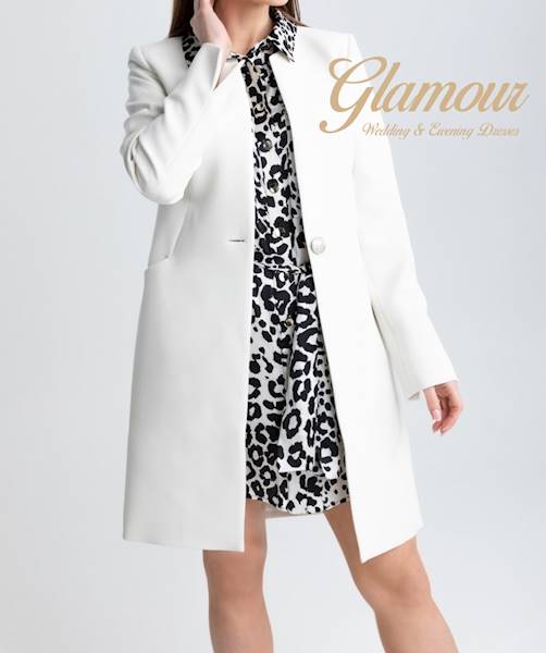 Płaszcz zapinany na jeden guzik ecru