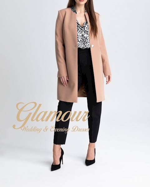 Płaszcz zapinany na jeden guzik brudny róż