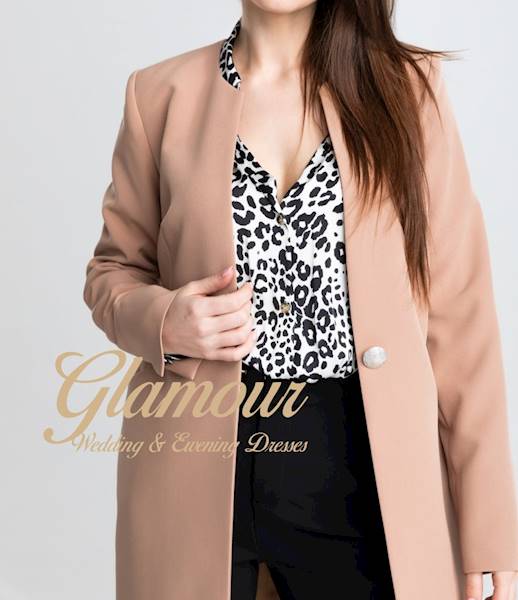 Płaszcz zapinany na jeden guzik brudny róż