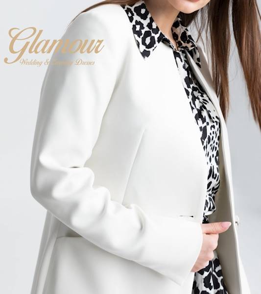 Płaszcz zapinany na jeden guzik ecru