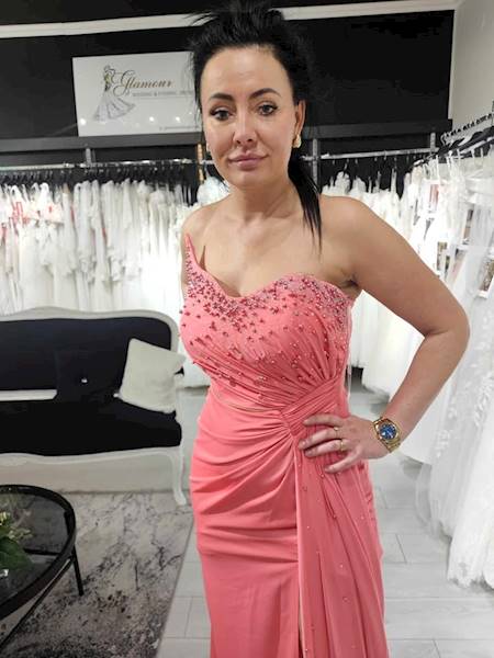 ANJA  sukienka Premium Koralowy