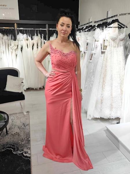 ANJA  sukienka Premium Koralowy