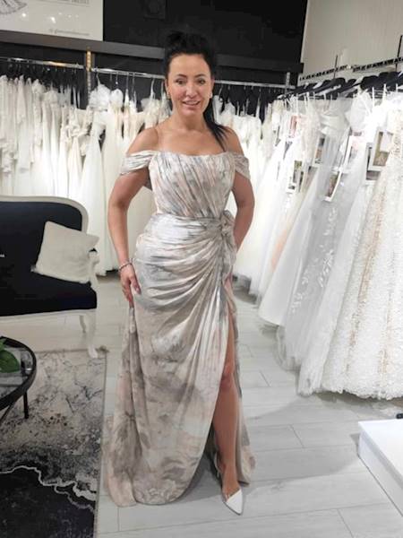 LONA sukienka Premium beżowo szara