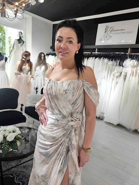 LONA sukienka Premium beżowo szara