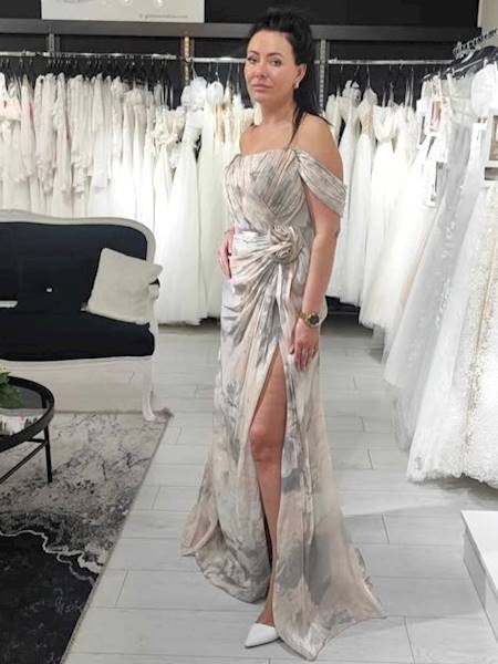 LONA sukienka Premium beżowo szara