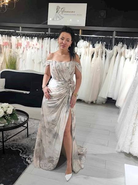 LONA sukienka Premium beżowo szara