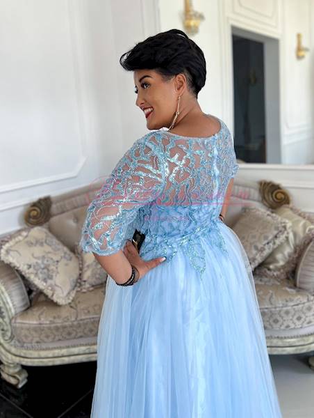 Elsa sukienka tiulowa Błękitna