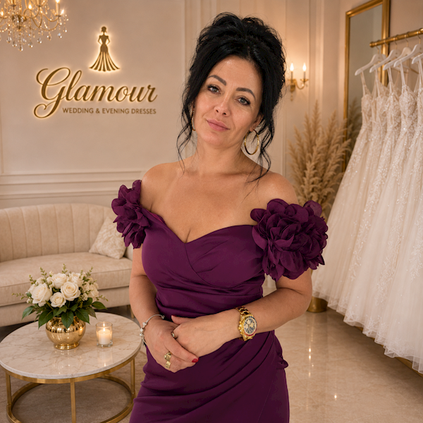 Marita – sukienka wieczorowa Śliwkowym
