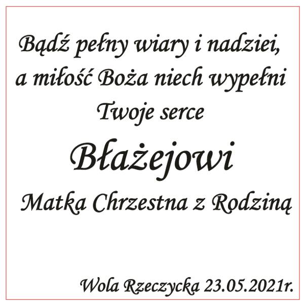 Usługa Grawerowania 5x5 - Tekst Dowolny