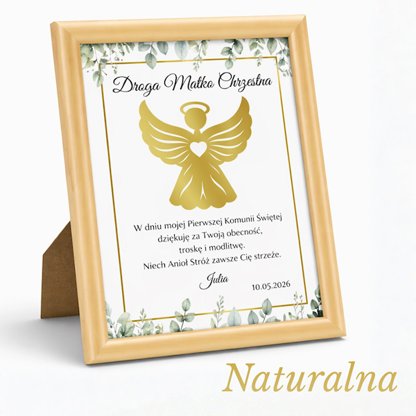Podziękowanie z okazji I Komunii Świętej Ramka 15x21