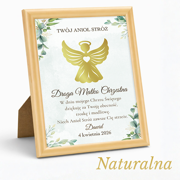 Podziękowanie z okazji Chrztu Ramka 15x21
