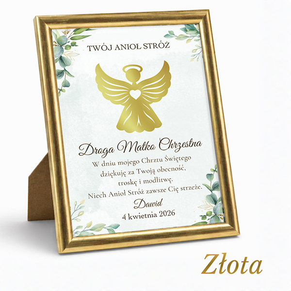 Podziękowanie z okazji Chrztu Ramka 15x21