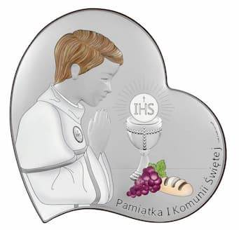 Obrazek Srebrny Pierwsza Komunia Święta 16x16