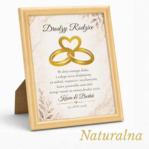 Podziękowanie z okazji Ślubu Ramka 15x21