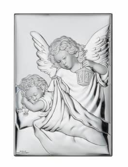 Obrazek Srebrny Anioł nad Dzieckiem 9x13