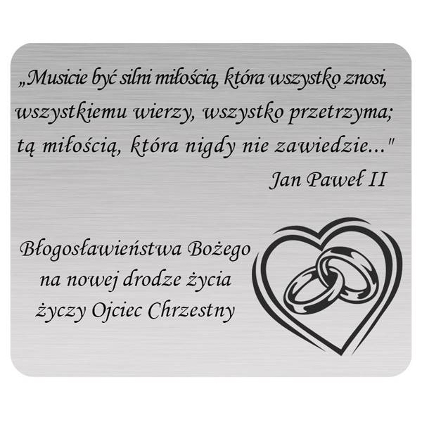 Tabliczka Grawerowana Ślub Ojciec Chrzestny 6x5