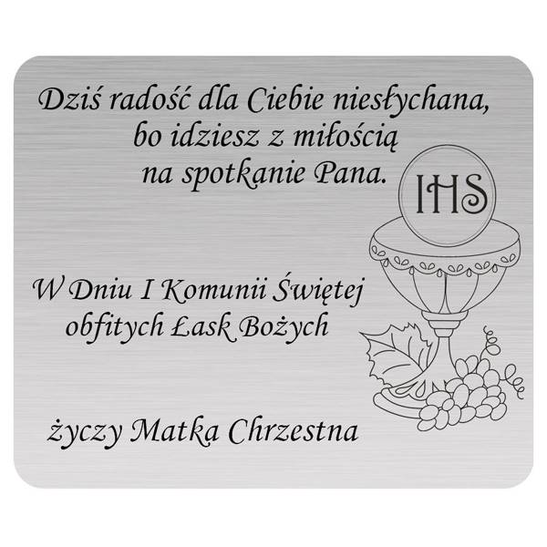 Tabliczka Grawerowana Komunia Matka Chrzestna 6x5