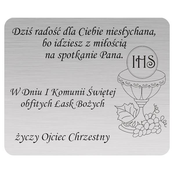 Tabliczka Grawerowana Komunia Ojciec Chrzestny 6x5