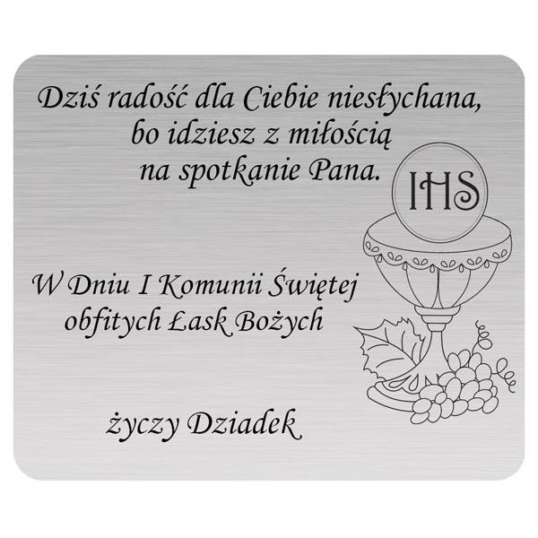 Tabliczka Grawerowana I Komunia Św. Dziadek 6x5