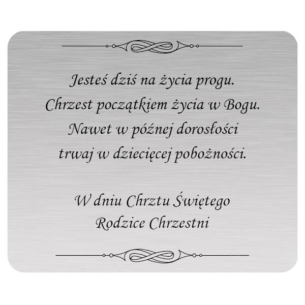 Tabliczka Grawerowana Chrzest RodziceChrzestni 6x5