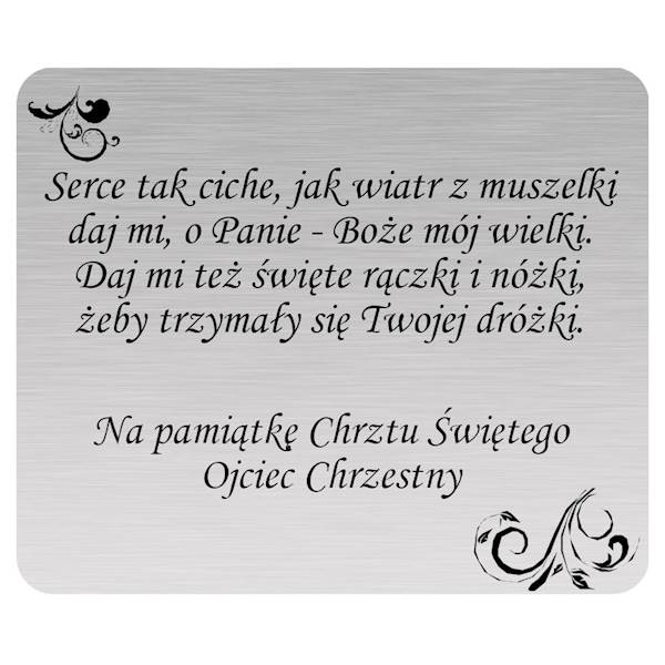 Tabliczka Grawerowana Chrzest Ojciec Chrzestny 5x4